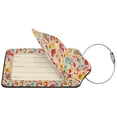 thumbnail image 4 of Rocae Colorful Chicken for Leather Luggage Baggage Tags ID Label Privacy Cover ID Label with Stainless Steel Loop and Address Card, 4 of 5