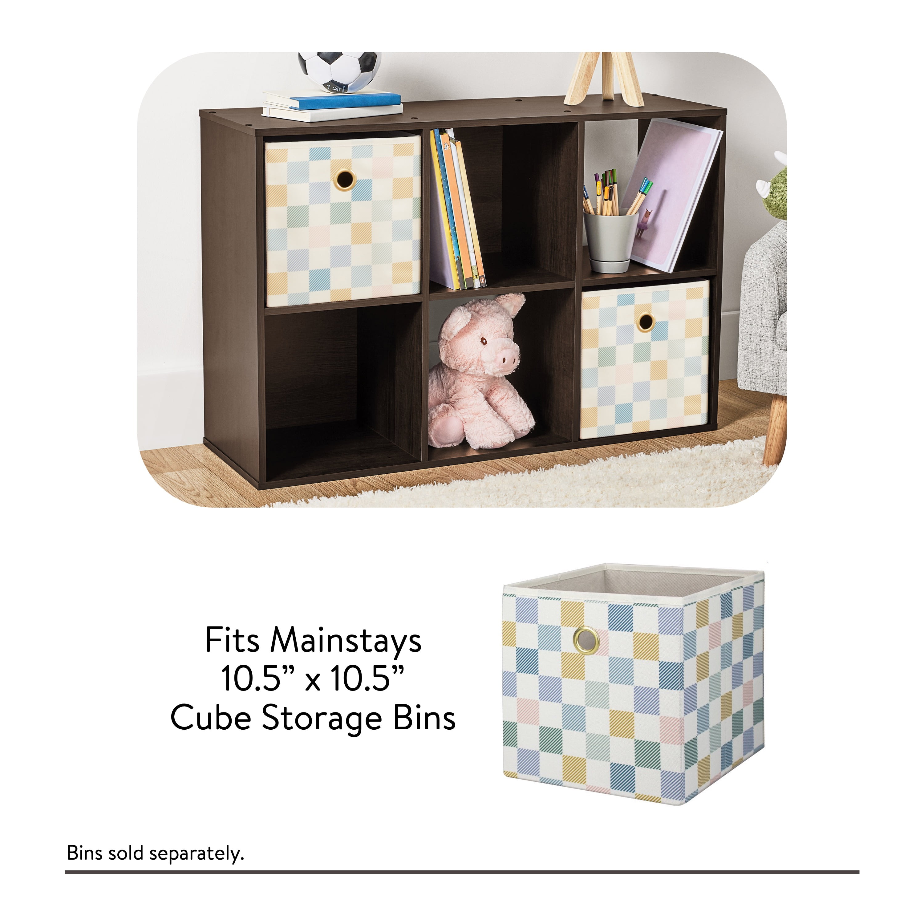 Mainstays 6 Cube Storage Organizer, Espresso