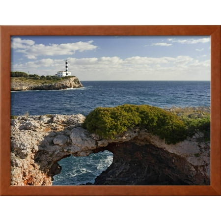 East Coast Lighthouses - Spain, Majorca, East Coast, Lighthouse of Portocolom, Punta De S'Homonet Framed Print Wall Art By Rainer Mirau