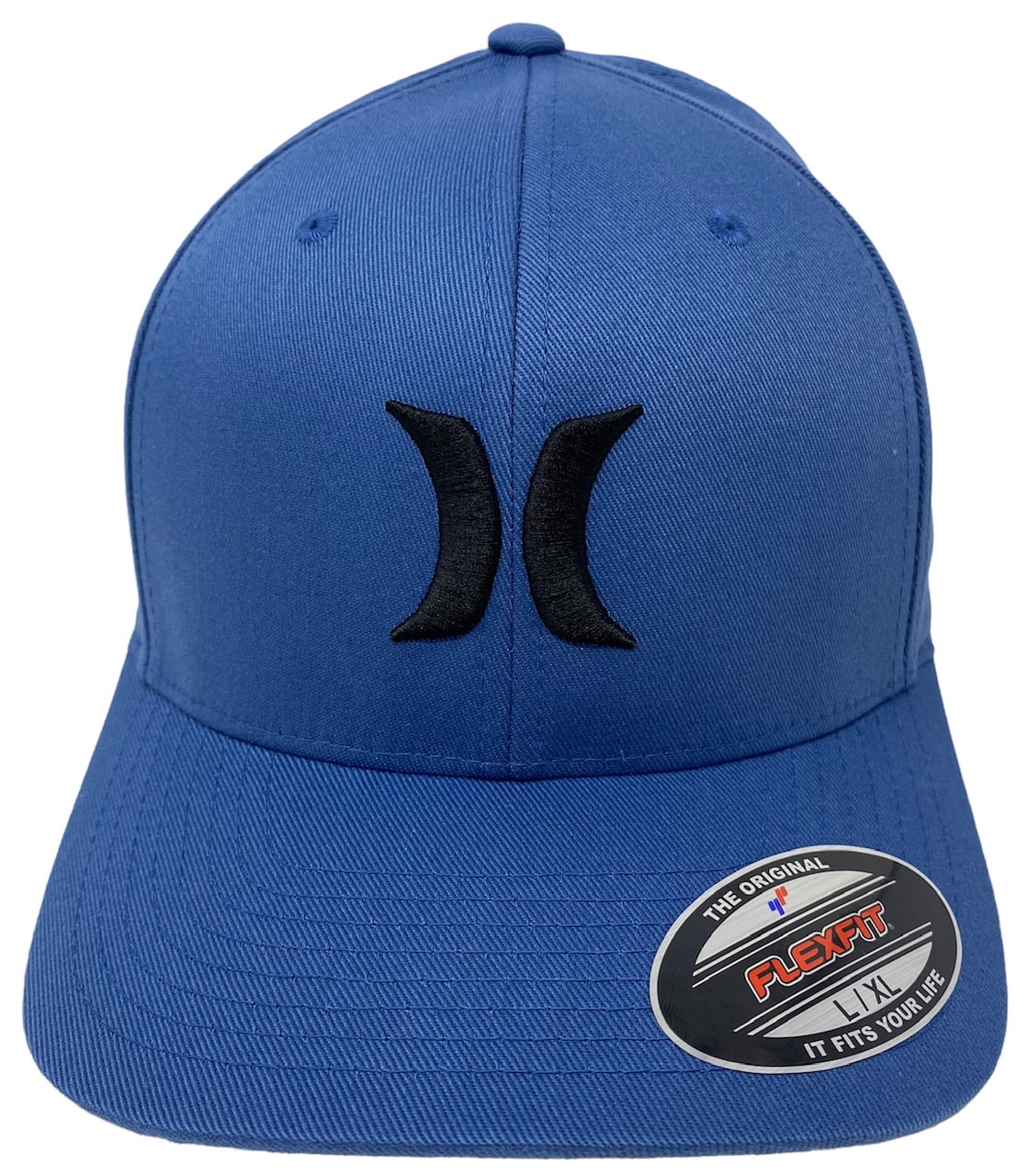 Hurley Men's Icon Solid Flex Fit Hat Cap (Large/X-Large, Blue)