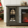 thumbnail image 5 of Sesslife Fireplace TV Stand for 65 Inch TV, Modern Media Entertainment Center Television Table with Electric Fireplace, TV Console Table with Faux Stone Surround for Living Room Bedroom, Gray, 5 of 11