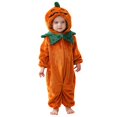 thumbnail image 3 of Luvior Toddler Halloween Pumpkin Ghost Baby Romper Outfit | Baby Halloween Pumpkin Ghost Bats Zip Up Hoodie One Piece Romper Plush Long Sleeve Jumpsuit Fall Winter Clothes, 3 of 6