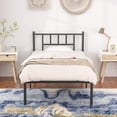 thumbnail image 2 of VECELO Set of 2 Twin Bed Frame with Headboard & Footboard, Metal Platform Bed Frame, No Box Spring Needed, Black, 2 of 9