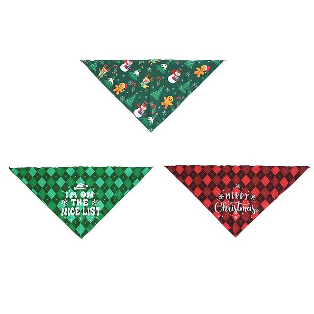 Juego de 3 bufandas navideñas para perros, bandana, collares navideños para perros pequeños y grandes