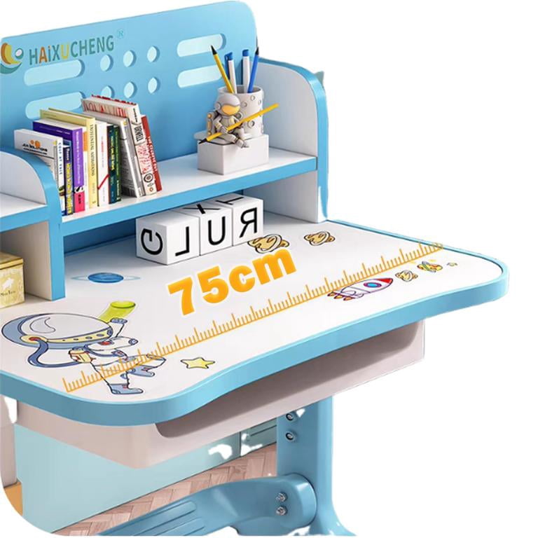 YNCE Kids Desk and Chair Set, Study Table and Chair, Desk for Kids, Children's Desks with Golden Distance Design, Homeschooling Writing Desk with Desktop for Boys and Girls