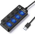 thumbnail image 1 of En 1 Puertos USB Múltiples Con Interruptores Independientes Y Luces Led, Múltiples Tomas USB 1 Puerto USB 3.0 Y 3 Puertos USB 2.0, Multi-usb Para Transferencia De Datos,, 1 of 5