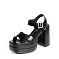 thumbnail image 1 of Sandalia DREAM PAIRS Plataforma Tacones Gruesos Punta Cuadrada Negra 11, 1 of 6