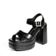 thumbnail image 1 of Sandalia DREAM PAIRS Plataforma Tacones Gruesos Punta Cuadrada Negra 11, 1 of 6