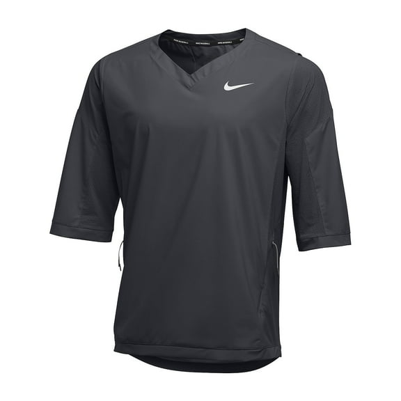 Nike Team Mens Dark Lightweight Hot Baseball 3/4 Sleeve Jacket (Small, Gray)