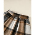 thumbnail image 6 of Kucnuzki 13 Years Big Girls Winter Outfits 14 Years Youth Teen Kids Clothes Long Sleeves Letter Embroidery Baseball Jacket Coat Plaid Pleated Skirts Set 2pcs Clothing Brown, 6 of 8
