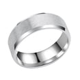 thumbnail image 5 of Anillo de acero inoxidable de titanio para hombre, de 8 mm, con bisel doble, cepillado mate y liso, 5 of 5