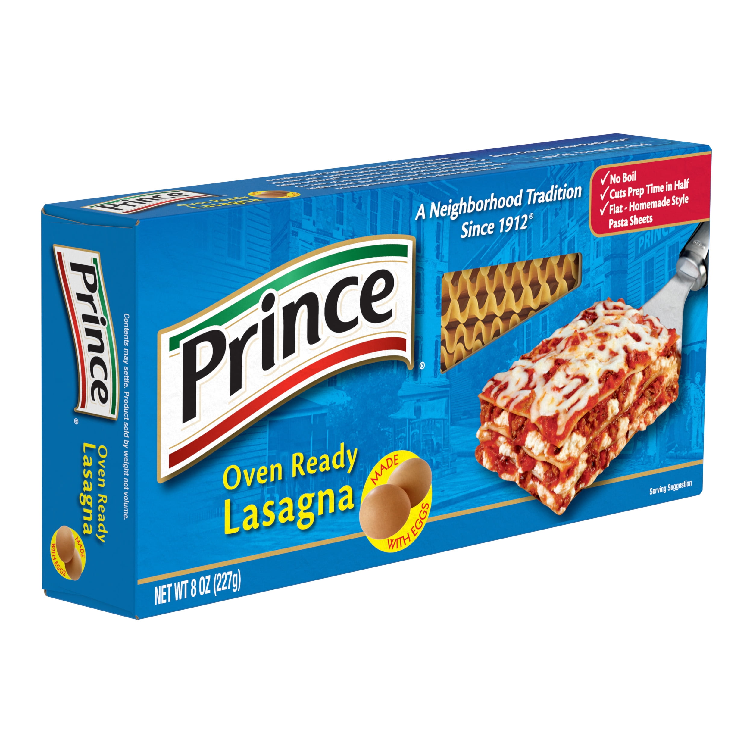 Prince Oven-Ready Lasagna, No Boil, Easy-to-Use Pasta Sheets (12-Pack, 8 oz Each) Create delicious homemade lasagna effortlessly with these pre-cooked, no-boil lasagna noodles