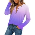 thumbnail image 3 of Textilo Long Sleeve Tops for Women Lounge Crew Neck Button Top Loose Fit Henley Shirts Holiday Fall Fashin Dressy, 3 of 4