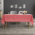 thumbnail image 2 of Topbuy 10-Piece 60"x126" Rectangular Plaid Tablecloth Machine Washable Polyester Table Cover Red, 2 of 6