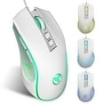 thumbnail image 2 of Gaming Mouse Wired,USB Computer Mouse with 4 Adjustable DPI,7 Breathing Lights,6 Key Buttons,Ergonomic Optical Mice for PC,Laptop,Windows,Mac,Vista,Linux,Gamer-White, 2 of 10