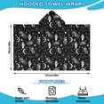 thumbnail image 2 of Black White Gothic Hand Snake Bat Pattern Hooded Bath Towel，50"x30" for Ages 3 To 12 Kids, Quick Dry Lightweight Soft Microfiber Hood Beach Towel Cover Up for Kids, 2 of 7
