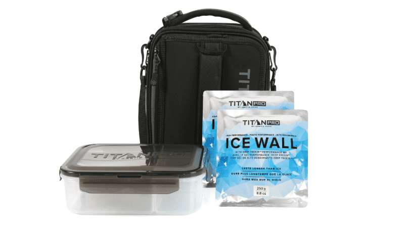 Titan PRO Expandable Lunch Box with Ice Walls & Bento Box Leak Proof 8.45QT Insulated Cooler Bag Keeps Food Cold 6 Hours Arctic Zone - BLACK