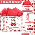 thumbnail image 2 of Bow Cherry Birthday Gift Bag, Large Happy Birthday Gift Bag, with Card and Tissue Paper, Cherry Themed Party Favors Supplies for Children, Adults, Teens, Girls Bday Celebration Decor, 2 of 7