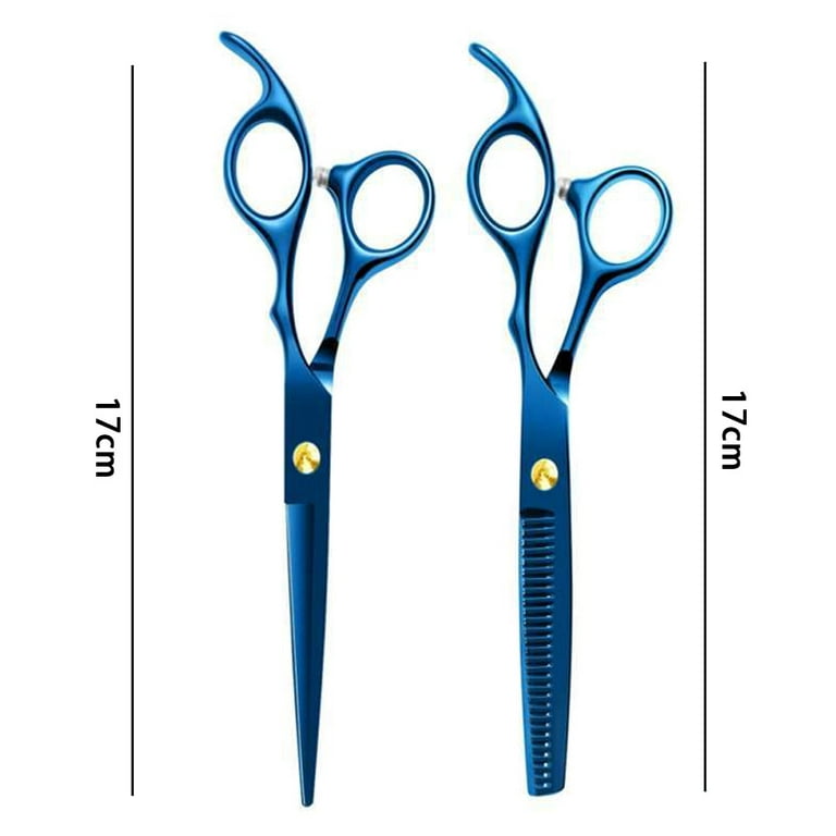 Sirabe 10 PCS Hair Cutting Scissors Set, Professional Haircut Scissors Kit  with Cutting Scissors,Thinning Scissors, Comb,Cape, Clips, Black
