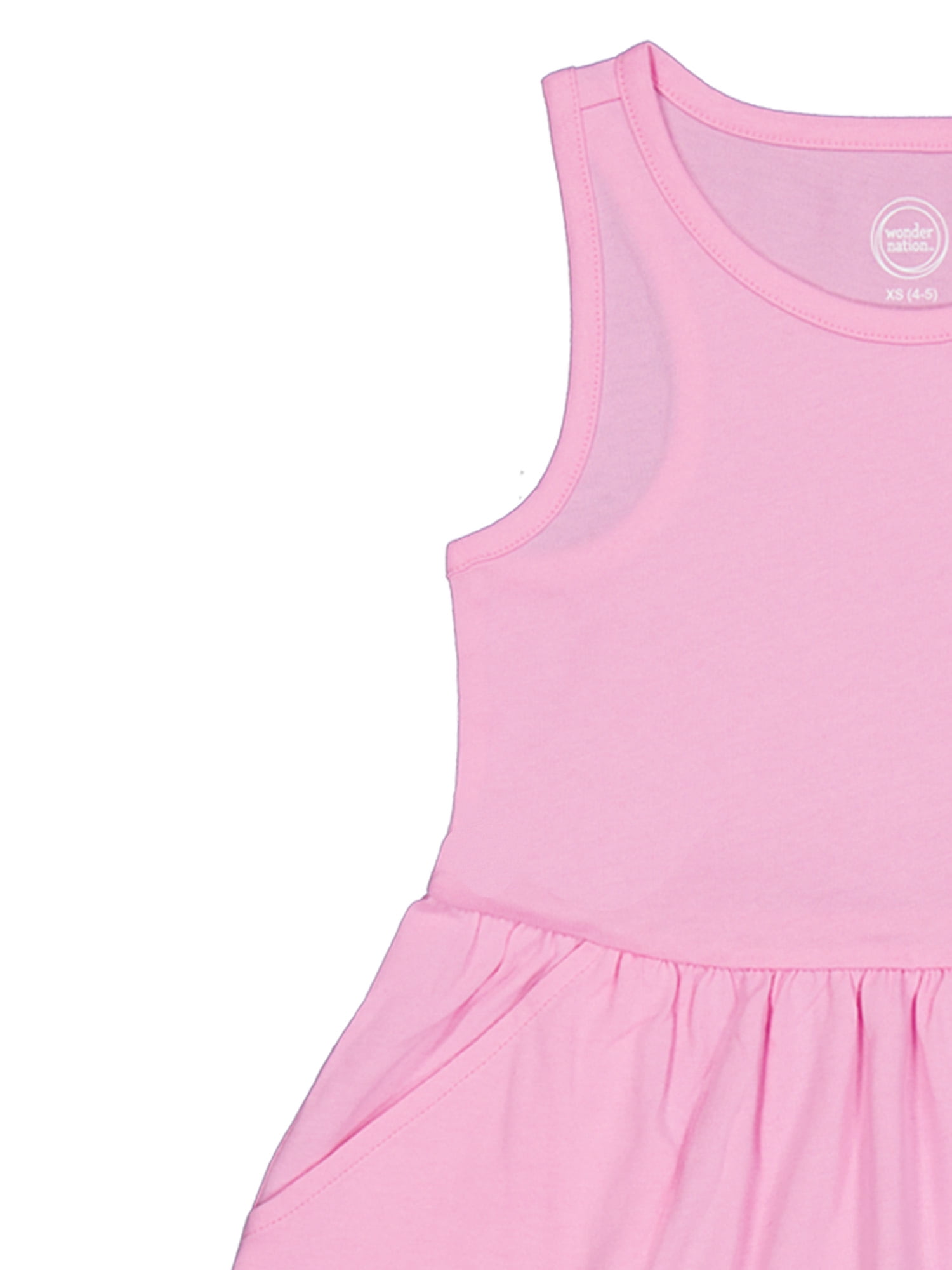 Wonder Nation Girls Tank Play Dress 2pk, Sizes 4-18 & Plus