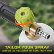 Sun Joe 34oz Foam Cannon Pressure Washer Attachment, Adjustable Spray Nozzle, 1/4 Quick Connector