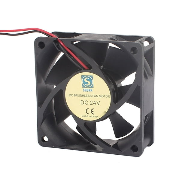 DC24V 70mmx70mmx25mm Brushless 7 Vanes Cooling Cooler Case Fan Dual Ball Bearing