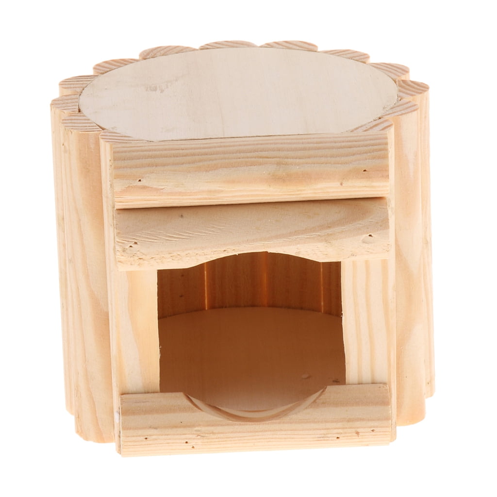 Wooden Hamster House Hideout Hut Exercise toys for Hamster,Mouse, Rat round