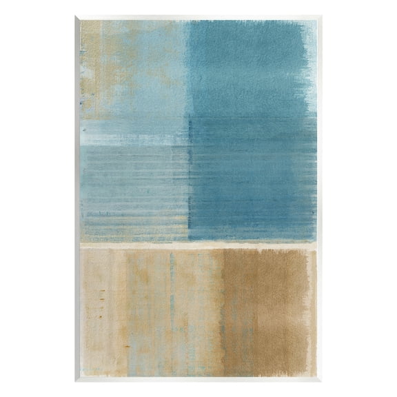 Stupell Industries Blue & Brown Painting Abstract Painting Unframed Art Print Wall Art, 10 x 15