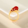 thumbnail image 6 of Womens Natural Red Agate Vintage Open Ring Copper Adjustable Band For Women Fashion Jewelry Handcrafted Gift Box, 6 of 10
