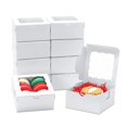 thumbnail image 1 of Cajas para galletas JOHOPACK, paquete de 100 unidades, 10 x 10 x 5 cm, con ventana navideña, 1 of 7
