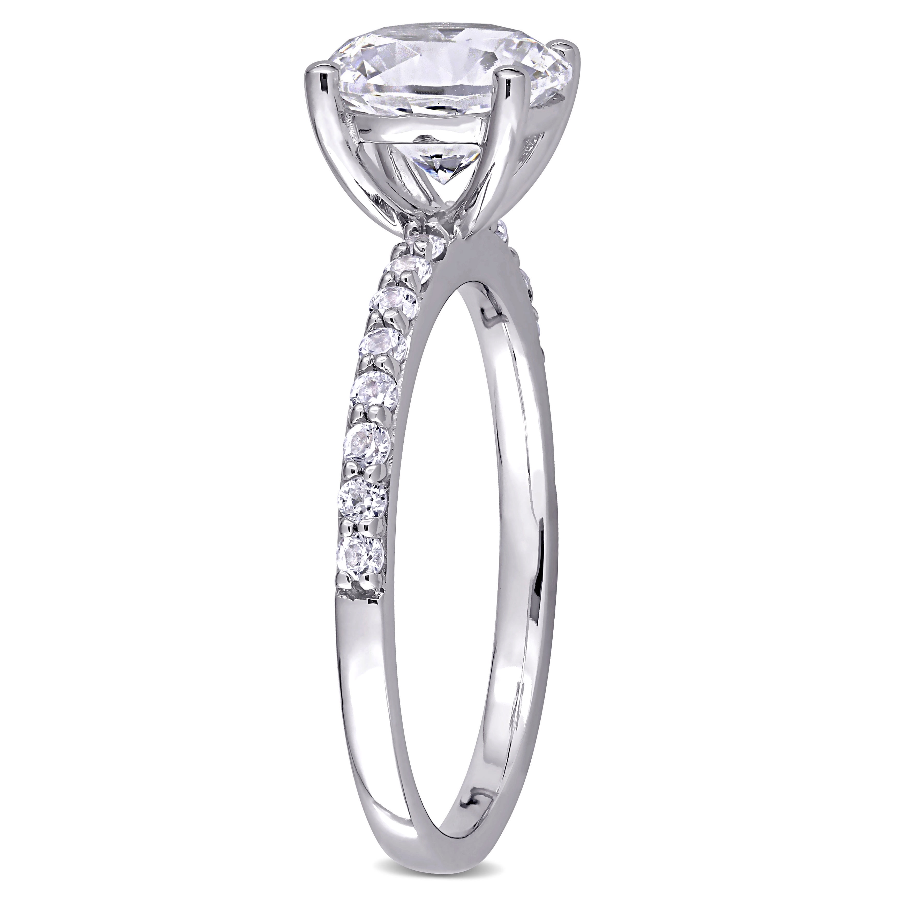 Everly Women's 2-3/4 CT TGW Created White Sapphire Engagement Ring in 10K White Gold