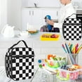 thumbnail image 5 of Black White Checkered Lunch Box - Insulated Lunch Bags for MenWomenWomenMen Detachable Handle Lunchbox Meal Tote Bag, 5 of 7