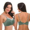 thumbnail image 6 of Curve Muse Women's Nursing Plus Size Wirefree Cotton Bra With Upper Lace-2Pack-CREAM/ORG,SAGE-44D, 6 of 7