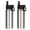thumbnail image 1 of Volhoply 18 oz Botella de agua aislada en paquete de 2, botellas de agua de acero inoxidable para ni&ntilde;os con pajita, botella de agua de metal con doble pared y vac&iacute;o, botella de a, 1 of 7