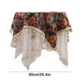 thumbnail image 3 of Hxlamzoo Rectangle Tablecloth Floral Pattern Table Cloth With Tassels Proof Wrinkle Washable Table Cover For Kitchen Dinning Tabletop Decoration, 3 of 6