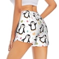 thumbnail image 3 of Bixox Women's Colorful Hearts Penguin pattern 2 in 1 Running Shorts - Lightweight Athletic Workout Gym Yoga Shorts Liner with Pockets - Medium, 3 of 5