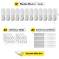 thumbnail image 3 of Wrap-It Storage Handy Hooks - The Ian Medium (12 Pack) - Dorm Room Essentials for Girls, Adhesive Hooks for Hanging, No Damage Removable - White, 3 of 8