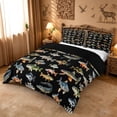 thumbnail image 2 of meiyoeat Cute Pike Fish Bedding For Boys,Black Watercolor Print Duvet Cover Full Kids,Black Reversible,3pcs(No Comforter), 2 of 6