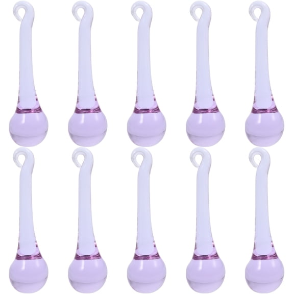 10 Pcs Chandelier Crystal Pendant Dome Ornaments Lights Prism Violet