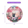 thumbnail image 5 of Hello Valentine’s Day Scottish Terrier Flower Crown Romantic Pink Floral Ceramic Round Ornament Scottie Dog Lover Gifts Home Tree Decor - 00031, 5 of 5