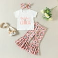 thumbnail image 2 of Pejock Infant Toddler Baby Girls Clothes Romper Pants Sets Fashion Cute Sweet Flower Print Ruffles Flared Pants Hairband Suit, 18-24Months, 2 of 6
