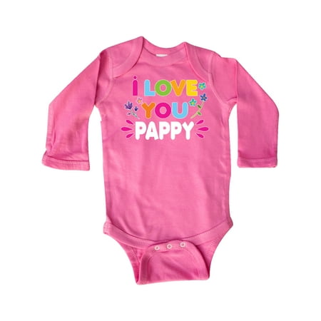

Inktastic I Love You Pappy with Flowers Gift Baby Girl Long Sleeve Bodysuit