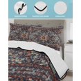 thumbnail image 4 of Retro Boho Twin XL Size Down Alternative Comforter,Lightweight Comforter Quilt Bedding Set with Pillow Shams Rustic Flowers Modern Geometric Abstract Art Bed Comforter Duvet Insert 68"x98", 4 of 7
