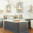 thumbnail image 5 of LovingAHome 7-Light Lantern Tiered Pendant Light Rustic Industrial Kitchen Island Lighting Fixtures,Black&Gold, 5 of 8