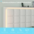 thumbnail image 4 of Merluxy Full Size Button Tufted Platform Bed Frame with LED Lights, Charging Station, White, 4 of 7