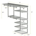 thumbnail image 2 of Gymax Custom Closet Organizer Kit 4 to 6 FT Wall-mounted Closet System w/Hang Rod Grey, 2 of 10