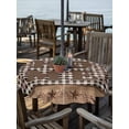 thumbnail image 2 of Outdoor Tablecloth with Umbrella Hole for Patio/Picnic/Party/Camping, Farmhouse Waterproof Table Cloth Round Cover Washable, Vintage Country Texas Star Plaid Wooden Grain (Dia 60"), 2 of 8