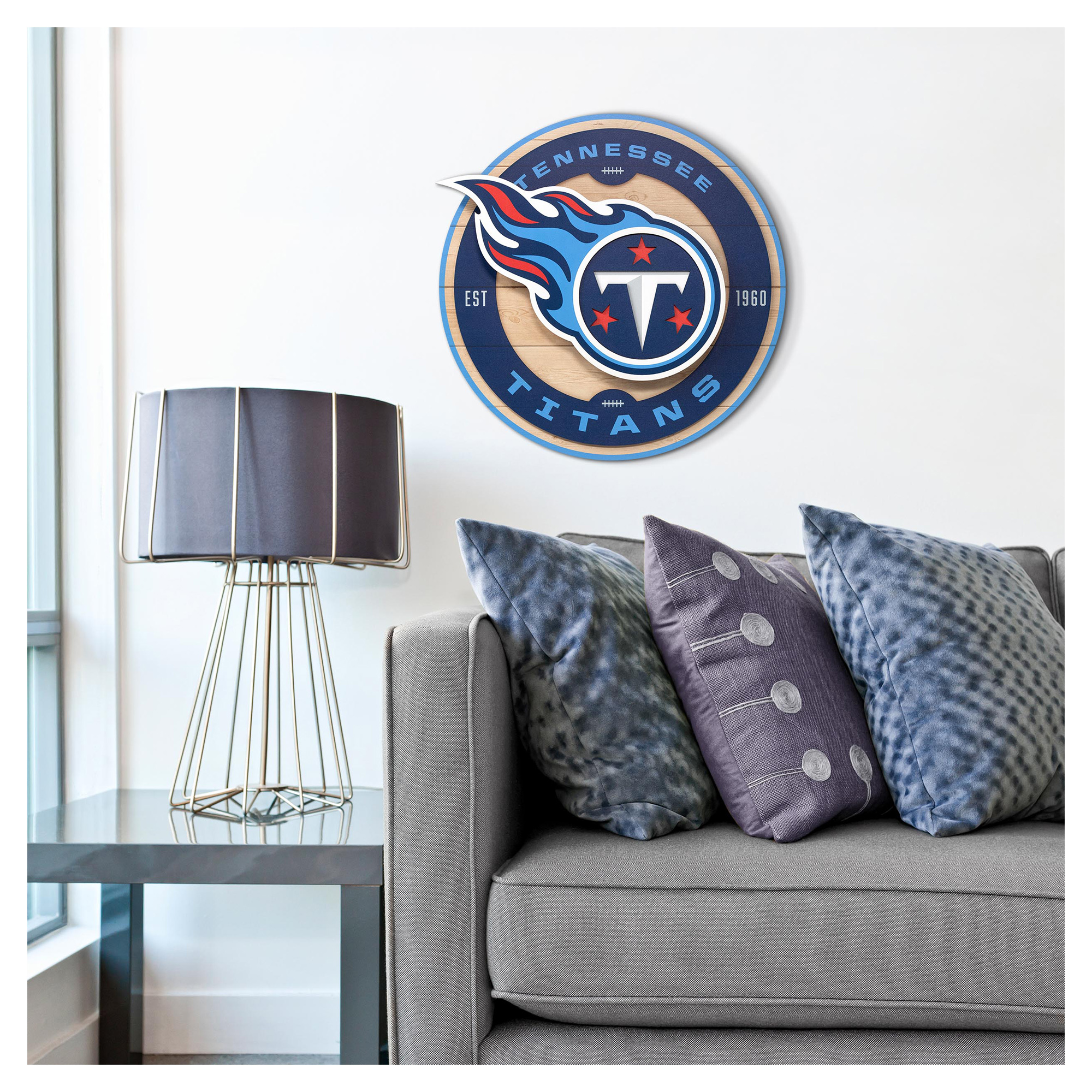 IDNA Tennessee Titans 15" x 15" 3DX Logo Circle Backer Wall Art