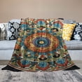 thumbnail image 2 of Fenyluxe Colorful Circular Design Print Throw Blanket for Bed Couch Car, Lightweight Soft Blanket for All Seasons, Kids and Adults Blanket 60x80in, 2 of 6