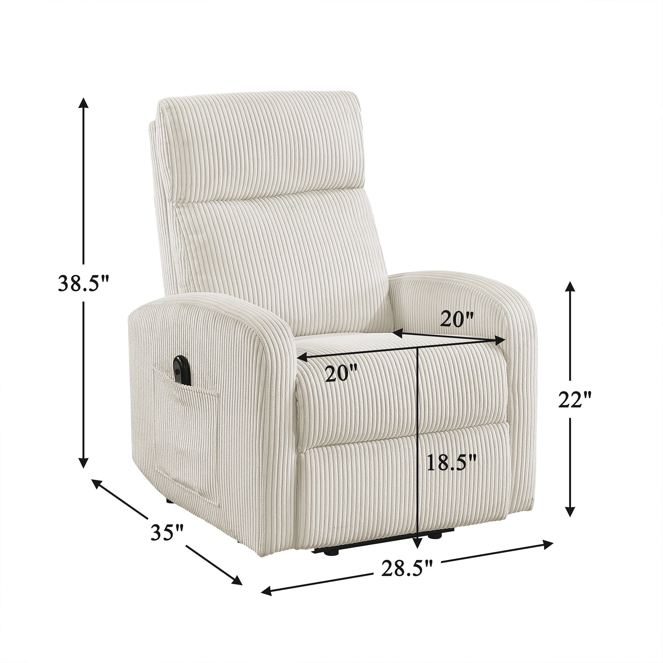 OakvillePark Niven Corduroy Power Lift Chair, Beige